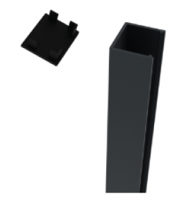 BOSTON ALU MUURPROFIEL 28X24 L-185CM (2PCS) + 12 SCHROEVEN (4,8X16MM)