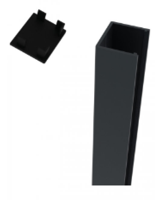 BOSTON ALU MUURPROFIEL 28X24 L-185CM (2PCS) + 12 SCHROEVEN (4,8X16MM)