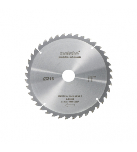 METABO CIRKELZAAGBLAD &quot;PRECISION CUT&quot; HW/CT 216X30, 40 WZ 5&deg;