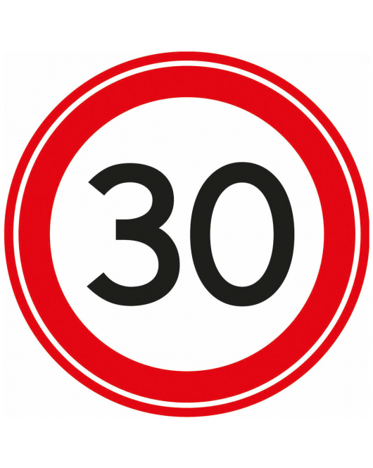 STICKER 30 KM 200 MM ROND