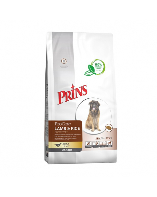 PRINS PROCARE HYPO-ALLERGIC ADULT CROQUE 10 KG LAM RIJST