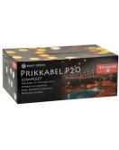 PRIKKABEL 20 METER. + FITTING 35X ZWART