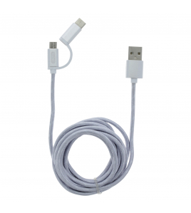 QL DATAKAB TEX USB-MCRO/TYPE C ZILVER 2M QL DATAKAB TEX USB-MCRO/TYPE C ZILVER 2M