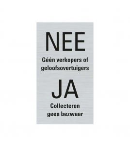 BORD ALULOOK NEE JA COLLECTEREN (ZWART) 80X44 MM ZELFKLEVEND