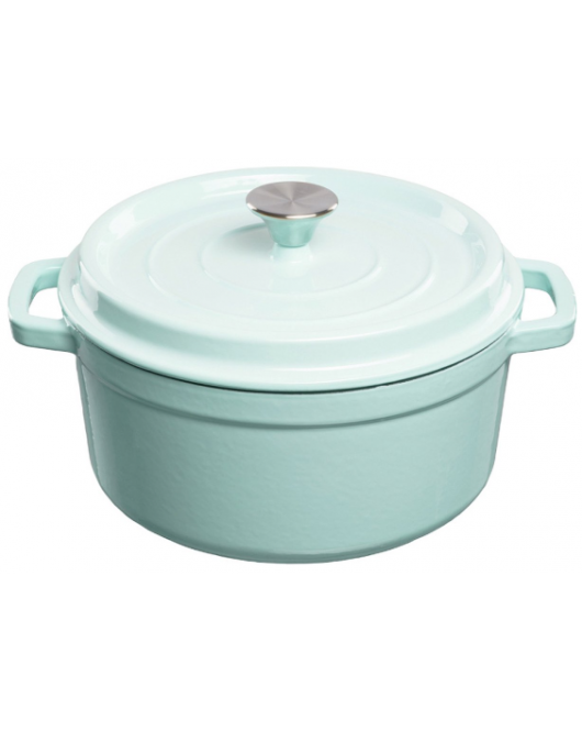 GEEMAILLEERDE GIETIJZEREN BRAADPAN - 3,5 LTR. LICHTBLAUW