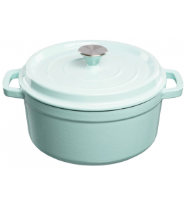 GEEMAILLEERDE GIETIJZEREN BRAADPAN - 4,7 LTR. LICHT BLAUW