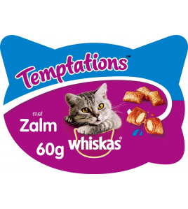 WHISKAS TEMPTATIONS ZALM 60 GR