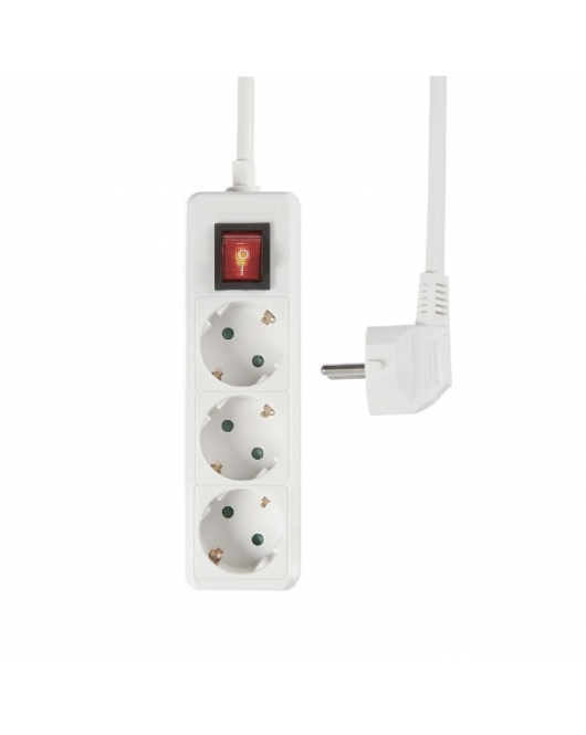 STEKKERDOOS 3V+KNOP 1,5M 3X1,0Q WIT