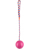 RUBBER BAL MET BEL 7CM+KOORD ASS.