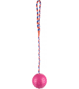 RUBBER BAL MET BEL 7CM+KOORD ASS.