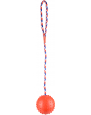 RUBBER BAL MET BEL 7CM+KOORD ASS.