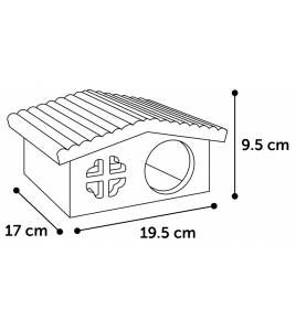 HUISJE STALLY HOUT 19,5X17X9,5CM