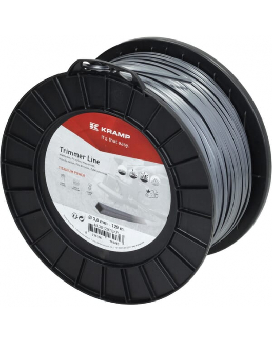 MAAIDRAAD Ø3 MM 129 M VIERKANT TITANIUM POWER GRIJS KRAMP