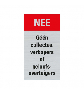 BORD ALULOOK NEE COLLECTEREN 80X44 MM ZELFKLEVEND