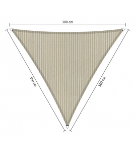 SCHADUWDOEK DRIEHOEK 3X3X3M SAHARA SAND