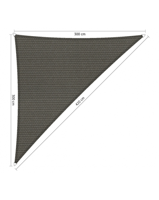 SCHADUWDOEK DRIEHOEK 90° 3,X3,X4,2 M COOL GREY