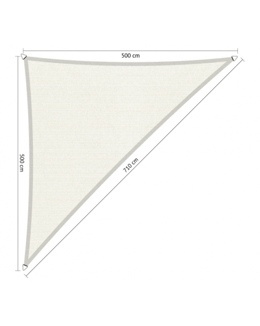 SCHADUWDOEK DRIEHOEK 90° 5X5X7,1M ARCTIC WHITE