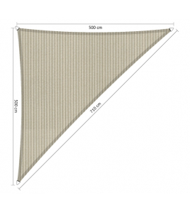 SCHADUWDOEK DRIEHOEK 90&deg; 5X5X7,1 M SAHARA SAND