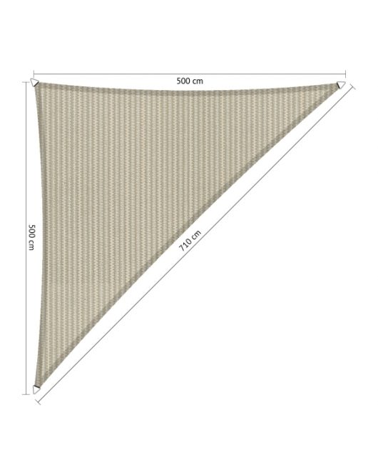 SCHADUWDOEK DRIEHOEK 90° 5X5X7,1 M SAHARA SAND