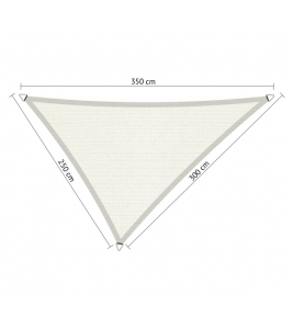 SCHADUWDOEK DRIEHOEK ONGELIJKZIJDIG 2,5X3X3,5M ARCTIC WHITE