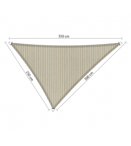 SCHADUWDOEK DRIEHOEK ONGELIJKZIJDIG 2,5X3X3,5M SAHARA SAND