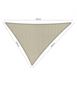 SCHADUWDOEK DRIEHOEK ONGELIJKZIJDIG 3,5X4X4,5M SAHARA SAND