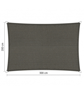 SCHADUWDOEKRECHTHOEK 2X3M COOL GREY
