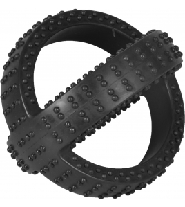 HS RUBBER GLADIATOR CROSS BALL ZWART 14CM