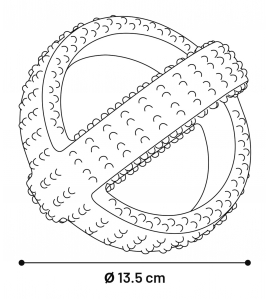 HS RUBBER GLADIATOR CROSS BALL ZWART 14CM