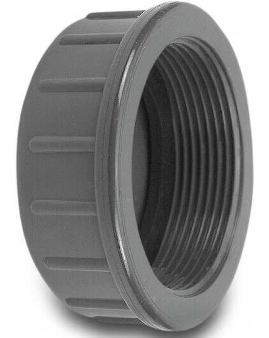 VDL EINDKAP PVC-U 2 1/4" BINNENDRAAD 10BAR GRIJS TYPE VLAK