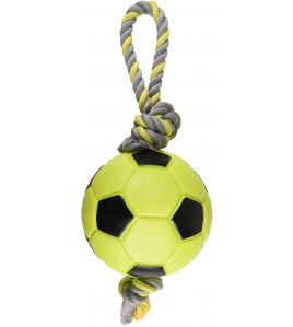 HS TPR SPORTY VOETBAL+TOUW GROEN 17CM