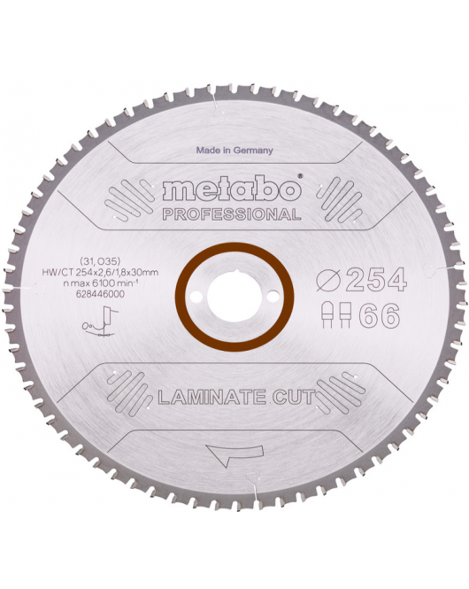METABO CIRKELZAAGBLAD LAMINATE CUT PROF Ø254X30 66FZ/TZ 0?