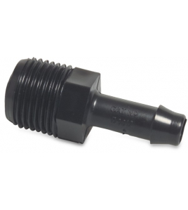 SLANGTULE PA (NYLON) 1/2&quot; X 10 MM BUITENDRAAD X SLANGTULE 10BAR ZWART TYPE WF