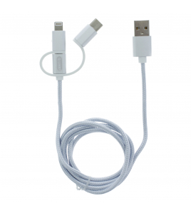 QL DATAKABEL TEX USB-C/MIC/IPHNE 8P ZILV QL DATAKABEL TEX USB-C/MIC/IPHNE 8P ZILV
