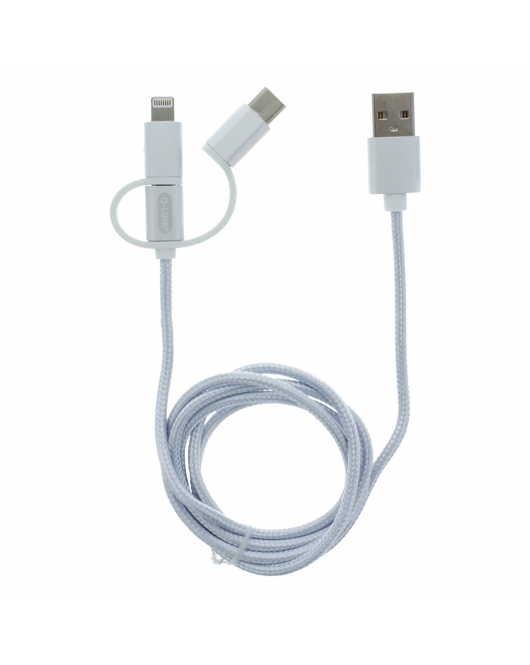 QL DATAKABEL TEX USB-C/MIC/IPHNE 8P ZILV