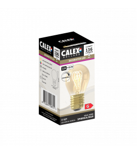 CALEX KOGEL P45 GOUD FLEX FILAMENT 220-240V 2.5W 136LM 2100K E27 DIMBAAR MET LED DIMMER