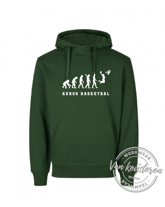 AKROS, 636 HOODIE HEREN, FLESSENGROEN, AKROS EVOLUTION LOGO