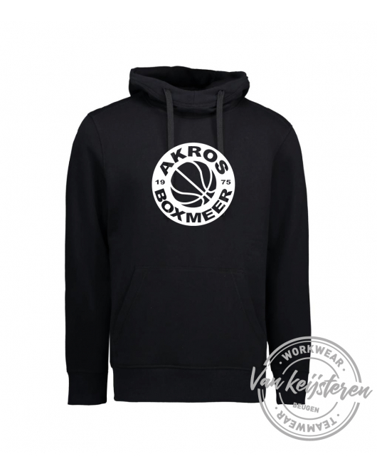 AKROS, 636 HOODIE HEREN, ZWART, ROND AKROS LOGO