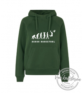 AKROS, 637 HOODIE DAMES, FLESSENGROEN, AKROS EVOLUTION LOGO