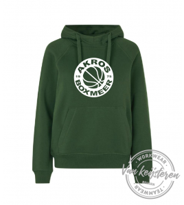 AKROS, 637 HOODIE DAMES, FLESSENGROEN, ROND AKROS LOGO