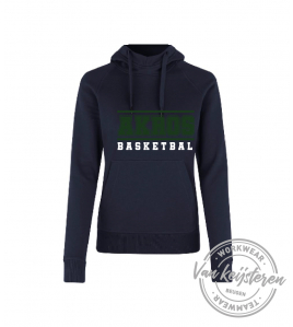 AKROS, 637 HOODIE DAMES, NAVY, AKROS BASKETBAL LOGO