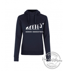 AKROS, 637 HOODIE DAMES, NAVY, AKROS EVOLUTION LOGO