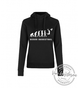 AKROS, 637 HOODIE DAMES, ZWART, AKROS EVOLUTION LOGO