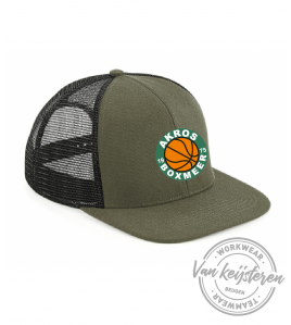 AKROS, B664 SNAPBACK CAP, OLIVE, GEBORDUURD LOGO