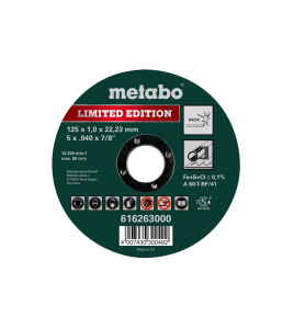 METABO DOORSLIJPSCHIJVEN LIMITED EDITION &#216; 125X1,0X22,23 INOX