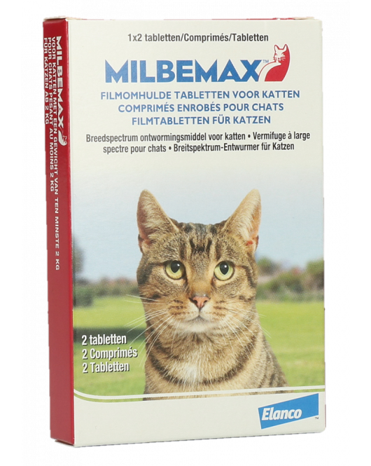 MILBEMAX TABLETTEN KAT GROOT 2 TABL. &GT;2KG 2 ST