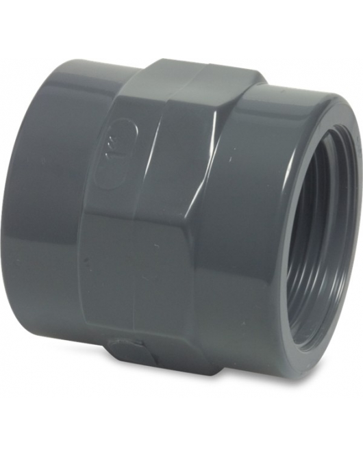 DRAADSOK PVC-U 2" BINNENDRAAD 10BAR GRIJS