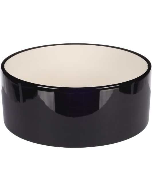 EET-EN DRINKPOT HOND ROCKY KERAM. ZWART ROND 1700ML 20X7,5CM