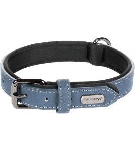 HOND HALSBAND MET NEOPREEN DELU BLAUW S / M 31-39CM 20MM