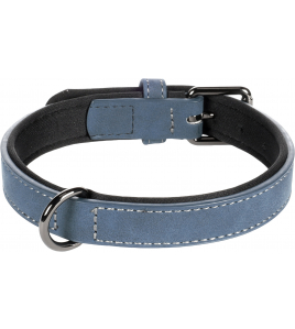 HOND HALSBAND MET NEOPREEN DELU BLAUW S / M 31-39CM 20MM